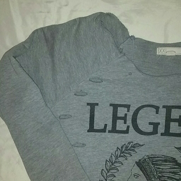 Distressed long-sleeved top - Picture 3 of 4